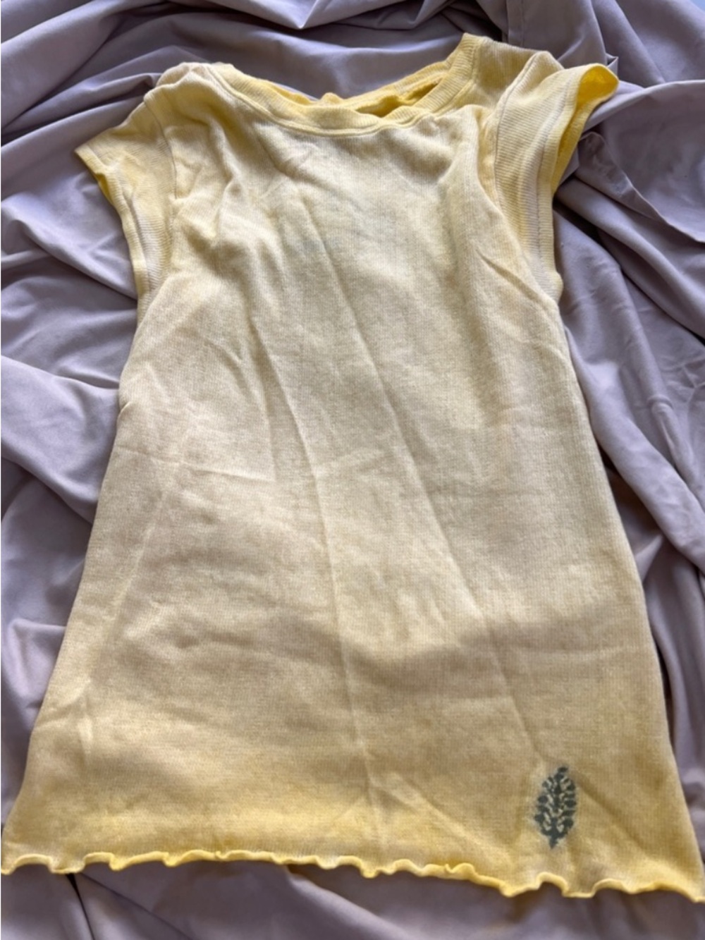 NWT❤️Fp movement xs/s Soft Yellow Knit double point tee